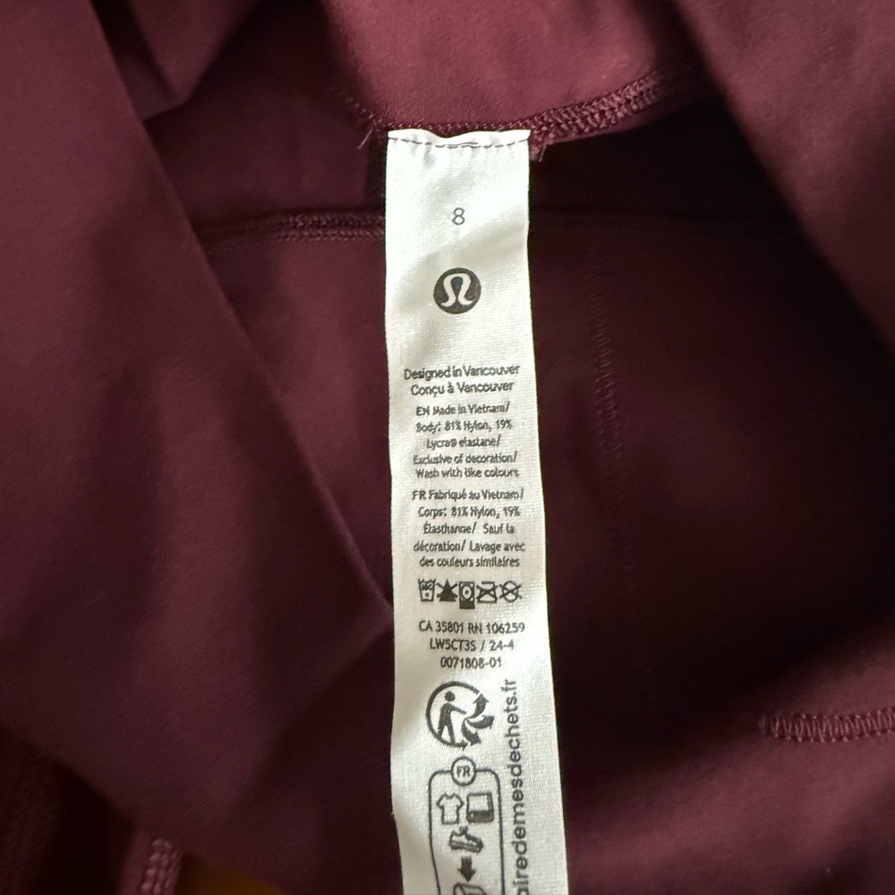 NWOT Lululemon Align High-Rise Pant 25"
Garnet Red Size 8 - Picture 3 of 6